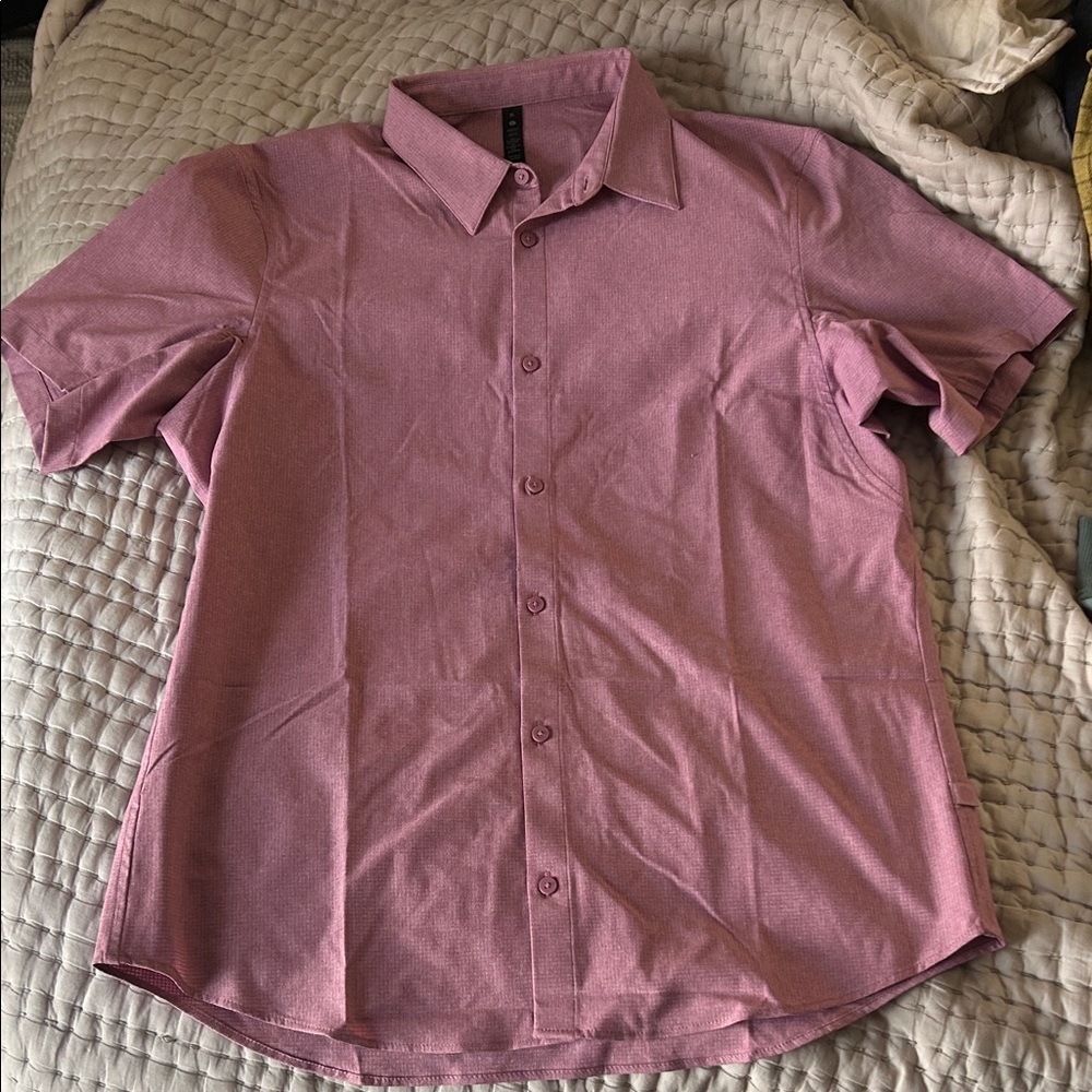 lululemon athletica Men's Casual Pink Button Down Shirt